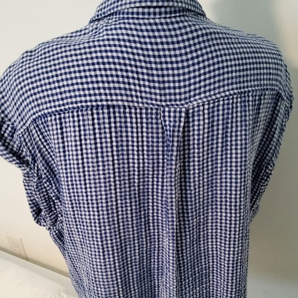 Old Navy Blue Gingham Shirt - Picture 6 of 7
